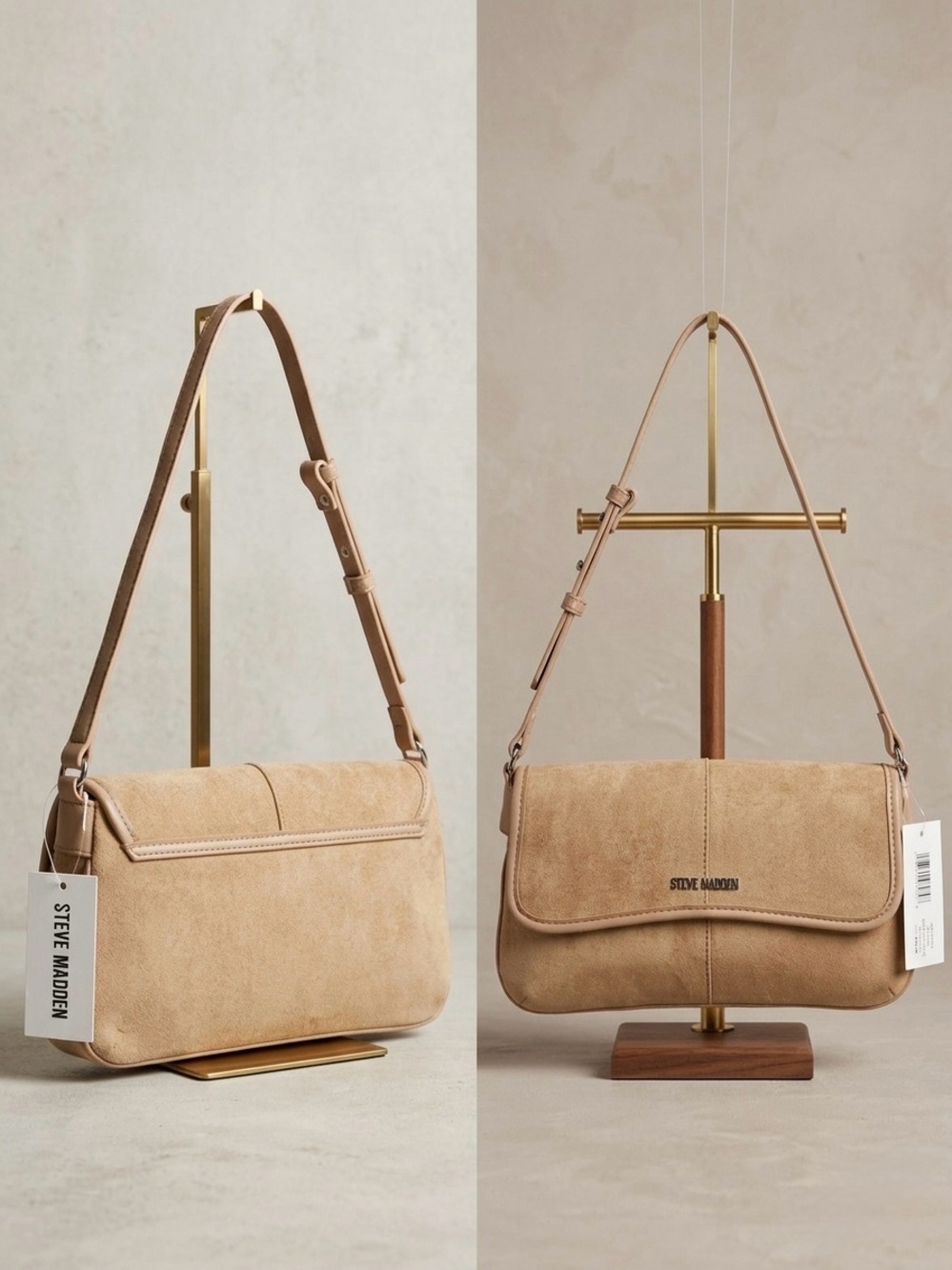 Steve Madden Tan Suede Shoulder Bag - Picture 2 of 2